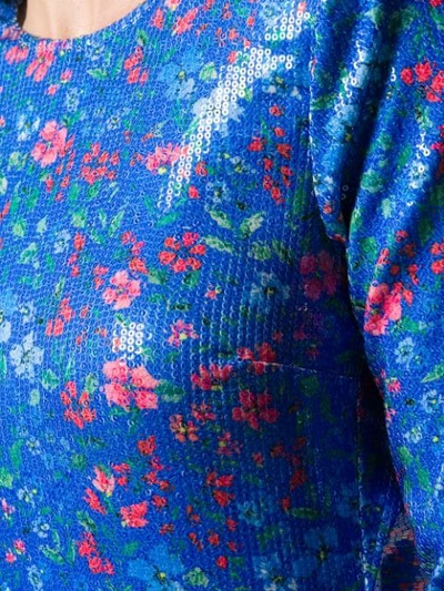 Shop Andamane Sequin Floral Dress In Blue