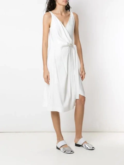 Shop Gloria Coelho Wrap Midi Dress In White