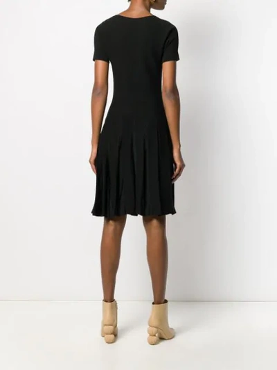 Shop Theory Pleated Short-sleeved Dress In Black