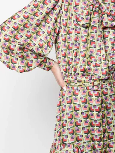 Shop Alexis Mirene Geometric-print Dress In Green