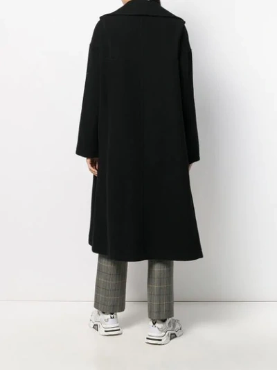 Shop Yohji Yamamoto Pinched Swing Coat In Black