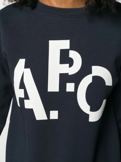Shop A.p.c. Logo Print Sweatshirt - Blue