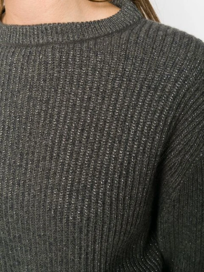 Shop Brunello Cucinelli Metallic Jumper In Grey