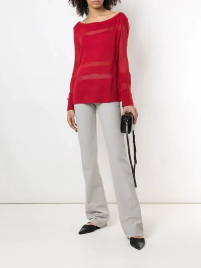 Shop Gloria Coelho Knitted Blouse In Red