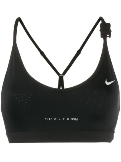 Shop Alyx X Nike Swoosh Sports Bra In Black