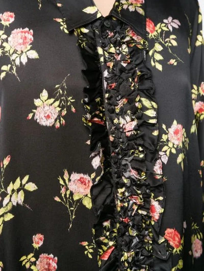 Shop R13 Oversized Floral Silk Shirt - Black