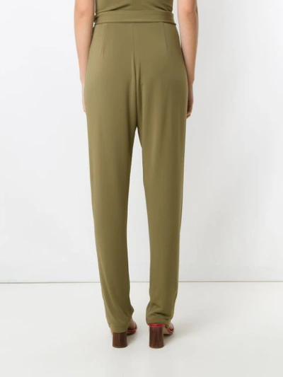 Shop Andrea Marques Drape Tapered Trousers In Brown