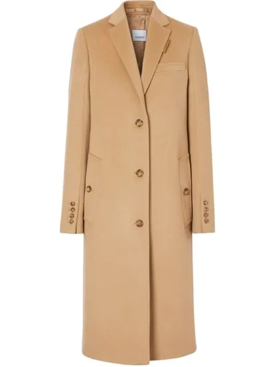 Shop Burberry Single-breasted Tailored Coat In Neutrals