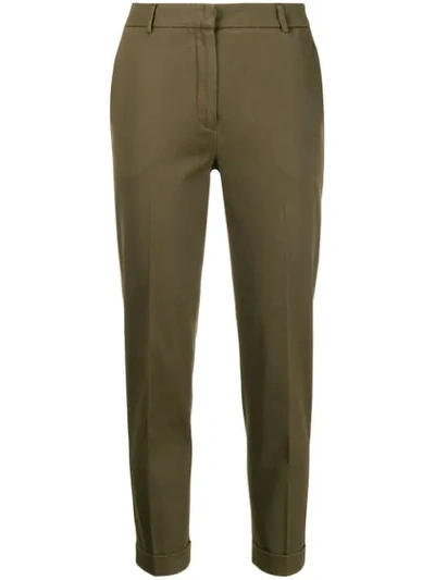 Shop Antonelli High Rise Cropped Trousers In Green