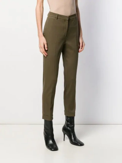 Shop Antonelli High Rise Cropped Trousers In Green