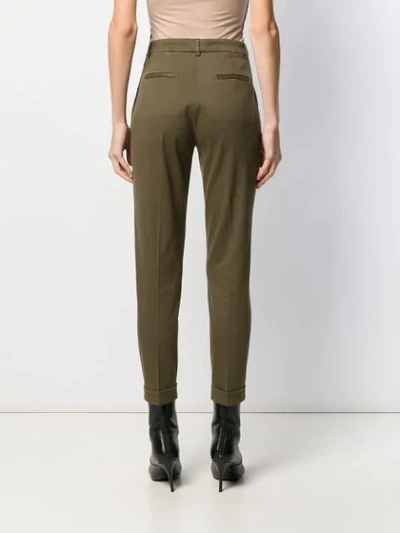 Shop Antonelli High Rise Cropped Trousers In Green