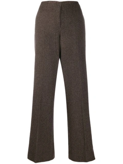 Shop Theory Check Print Trousers In Brown