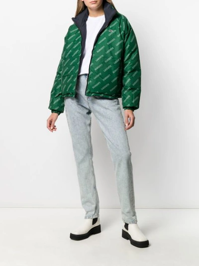 Lacoste Live Logo Puffer Reversible Jacket In Green | ModeSens
