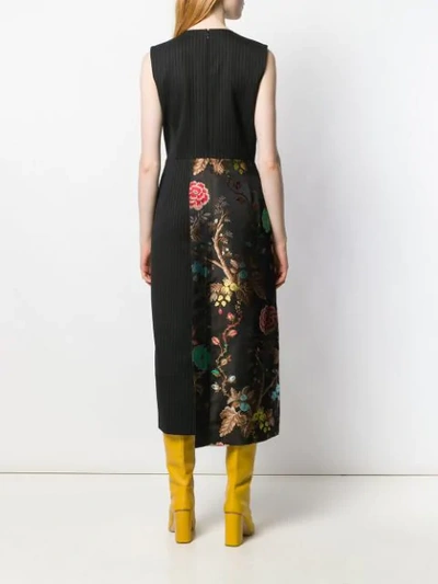 Shop Antonio Marras Sleeveless Floral Print Dress In Black