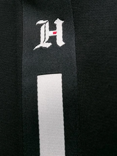 Shop Tommy Hilfiger Logo Print Band Hoodie In Black