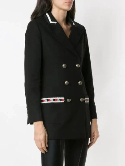 Shop Andrea Bogosian Príncipe Couture Embroidered Blazer In Black