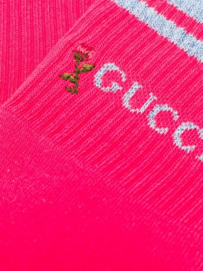 Shop Gucci Lurex Trim Socks In Pink