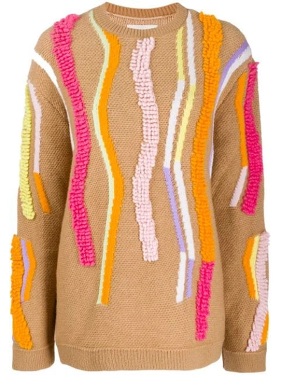 Shop Peter Pilotto Textured-stripe Knitted Sweater In Neutrals