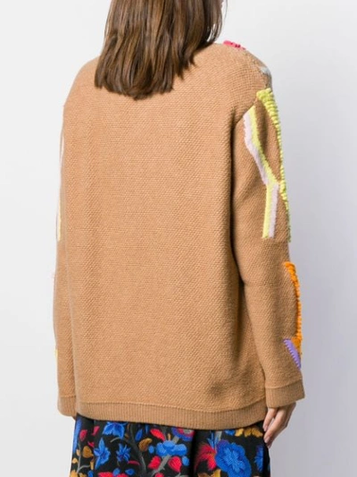 Shop Peter Pilotto Textured-stripe Knitted Sweater In Neutrals