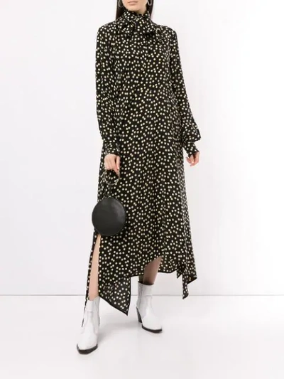 Petar Petrov Silk Polka Dot Print Dress In Black