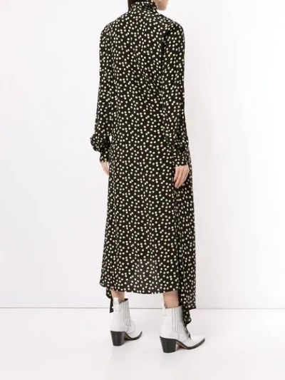 Petar Petrov Silk Polka Dot Print Dress In Black