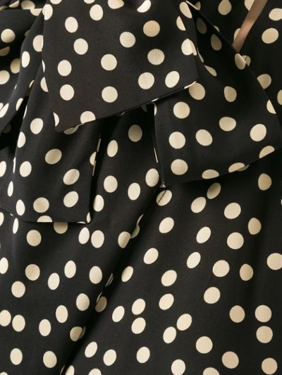 Petar Petrov Silk Polka Dot Print Dress In Black