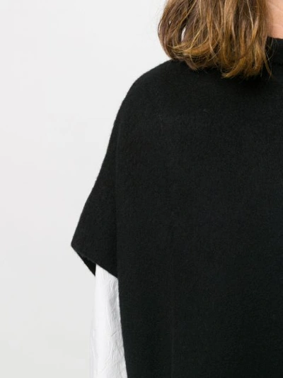Shop Jil Sander Asymmetric Roll Neck Poncho In Black