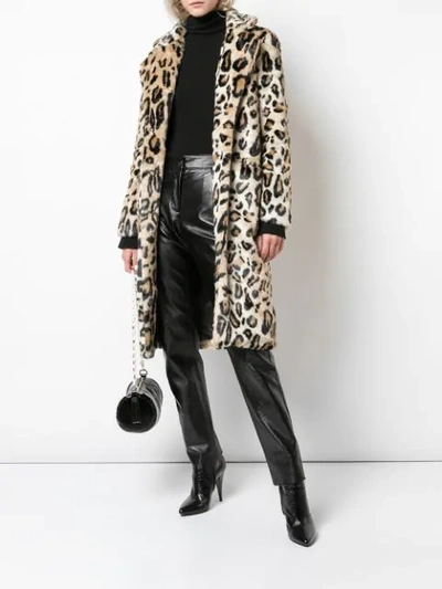 Shop Apparis Charlie Leopard-print Faux-fur Jacket In Neutrals
