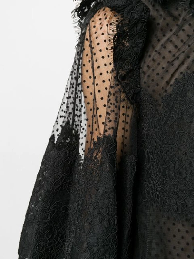 Shop Zimmermann Puff Sleeve Lace Blouse In Black