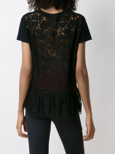Shop Andrea Bogosian Lace Panel Pen T-shirt In Black