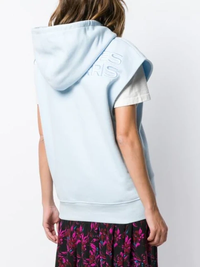 Shop Courrèges Sleeveless Hooded Sweatshirt - Blue