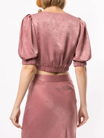 We Are Kindred Frenchie Crepe De Chine Cropped Top In Pink