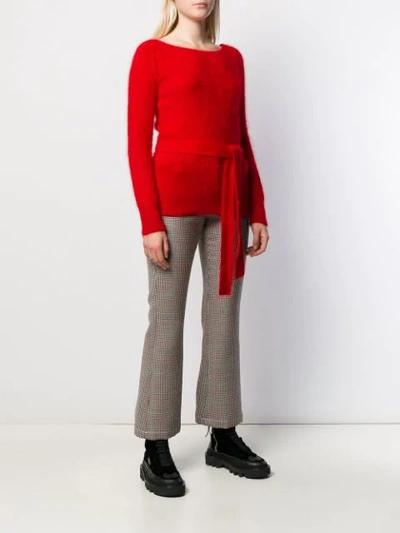 Shop Semicouture Waist-tied Jumper In Red