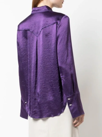 Shop Nanushka Mandine Curved Hem Shirt In Purple