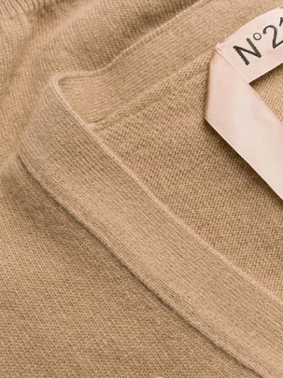 Shop N°21 Stud Detail Cardigan In Neutrals