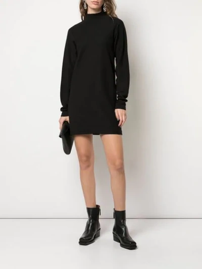 Shop Rag & Bone Turtle Neck Jersey Short Dress In Black