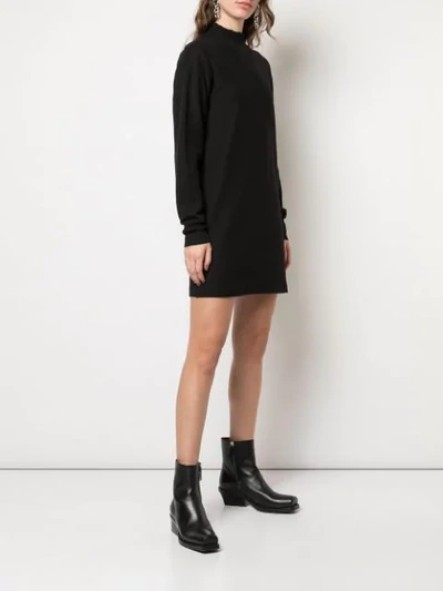 Shop Rag & Bone Turtle Neck Jersey Short Dress In Black