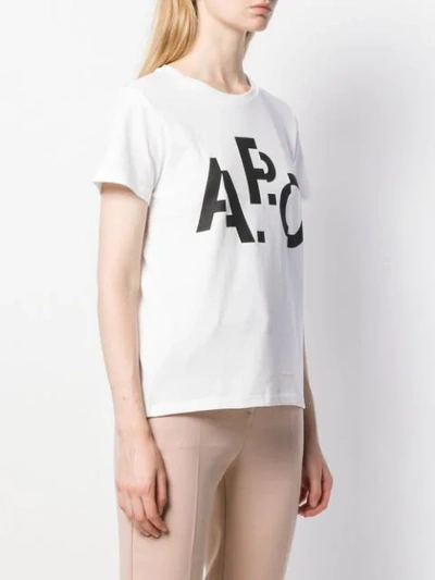 Shop Apc Logo Print T-shirt In White