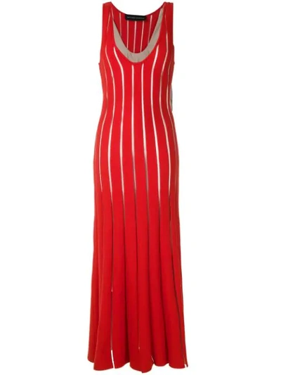 Shop Gloria Coelho Panelled Knit Dress In Red