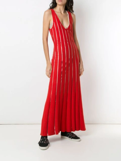 Shop Gloria Coelho Panelled Knit Dress In Red