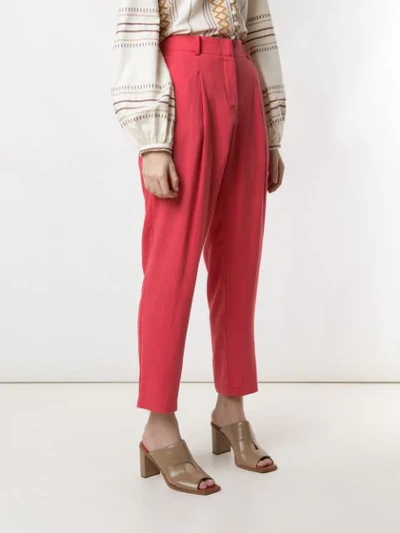 Shop Alcaçuz Marisa Front Pleates Trousers In Red