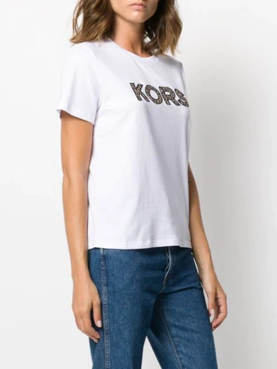 Shop Michael Michael Kors T-shirt Mit Logo-print In White