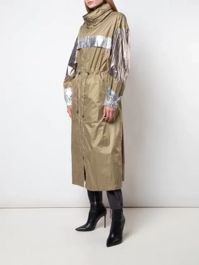 Shop Isabel Marant Étoile Metallic Trench Raincoat In Gold