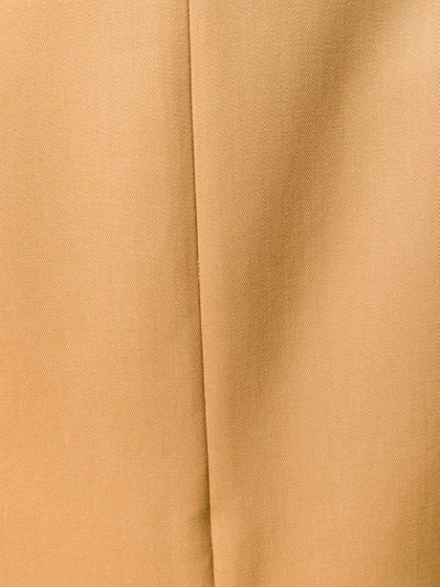 Shop Victoria Beckham Pleated Details Midi Skirt In Brown
