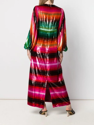 Shop Valentino Chevron Print Long Dress In M12 Multicolor