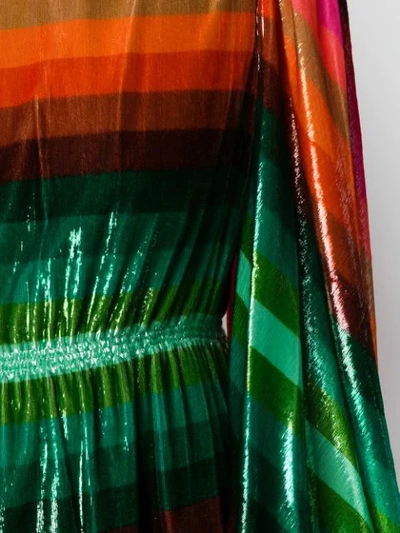 Shop Valentino Chevron Print Long Dress In M12 Multicolor