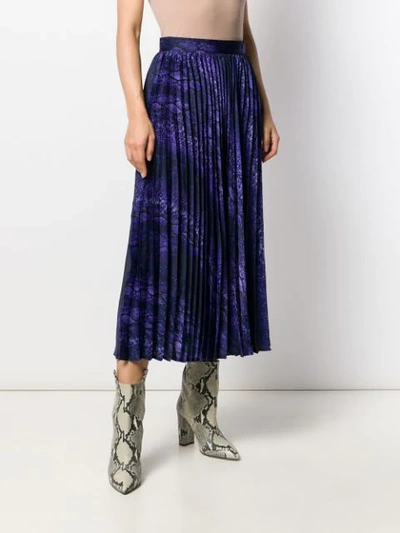 Shop Andamane Pleated Midi Skirt In Purple