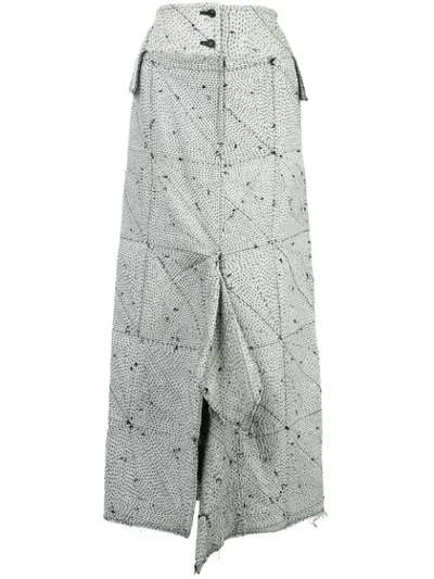 Shop Yohji Yamamoto High Waisted Draped Skirt In White