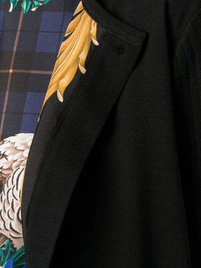 Shop Ferragamo Printed Lining Knitted Cardigan In Black