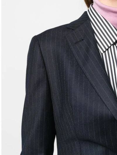 Shop Tagliatore Two-piece Pinstripe Formal Suit In Blue